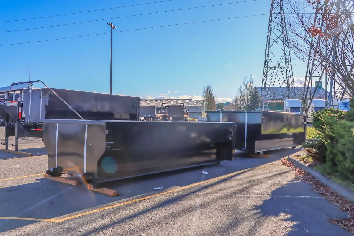 Roll-off dumpster ready for waste disposal at job site for 12 Yard Dumpster Rental in Venice